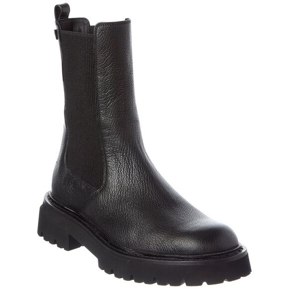 Ferragamo Oderico Leather Boot, Black - Picture 1 of 5
